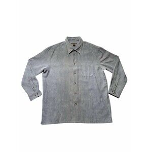 Consensus Sportswear Men’s XL Blue Long Sleeve Button Front Casual Shirt Pocket